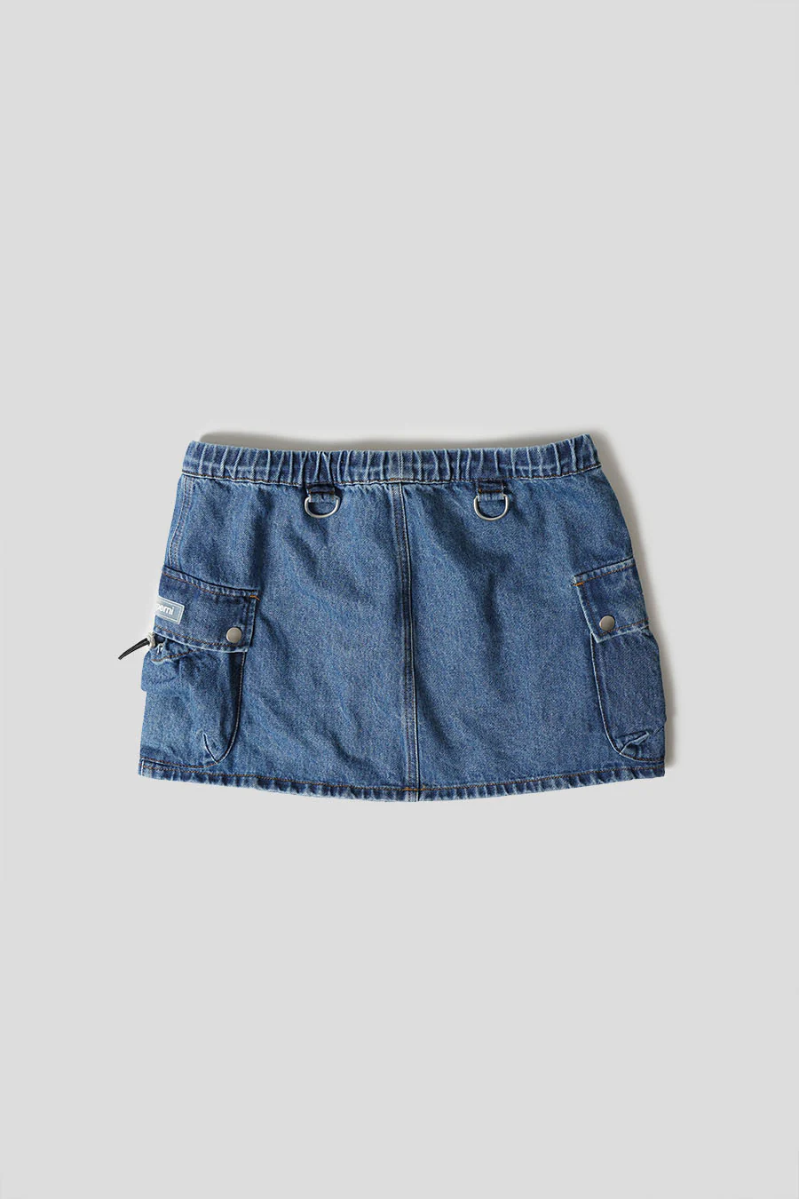 MINU-JUPE CARGO DENIM BLEU DÉLAVÉ - Image 3
