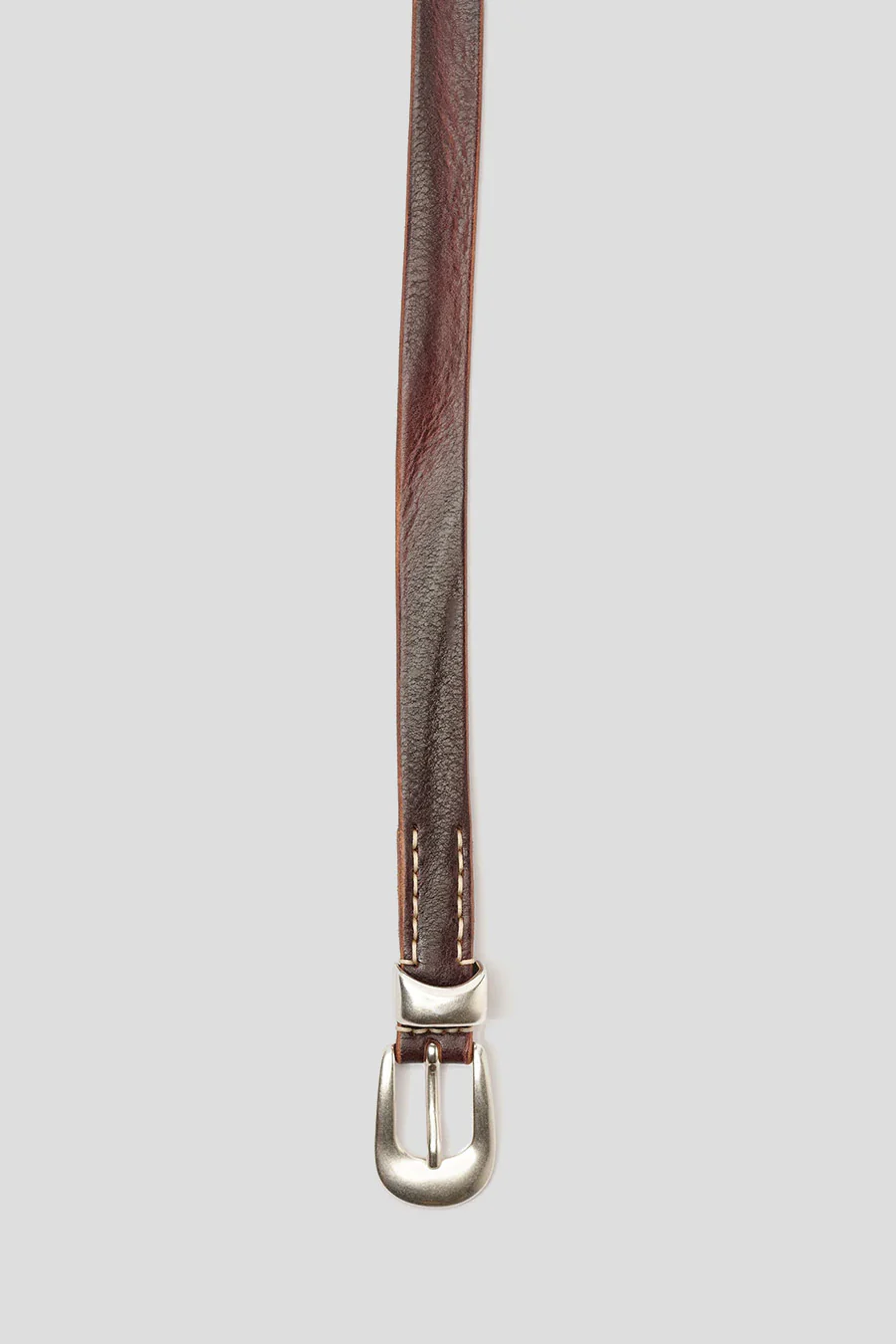 CEINTURE 2 CM CUIR MARRON - Image 3